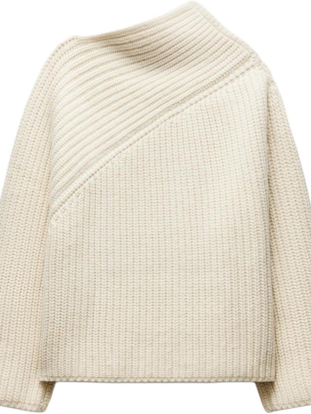 Zara Wool Blend Asymmetrical Neckline Sweater